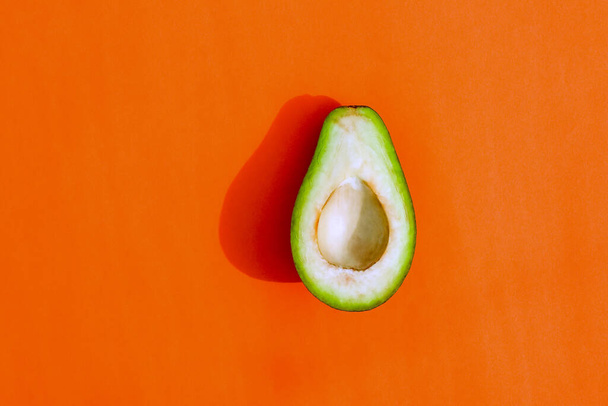 avocado color on a solid background, the top view pattern - Photo, Image