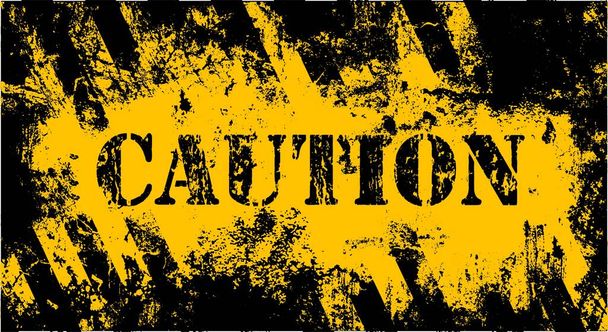 caution sign on yellow background - Vector, Image