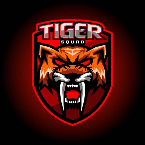 Tiger Esport Mascot Logo suunnittelu - Vektori, kuva