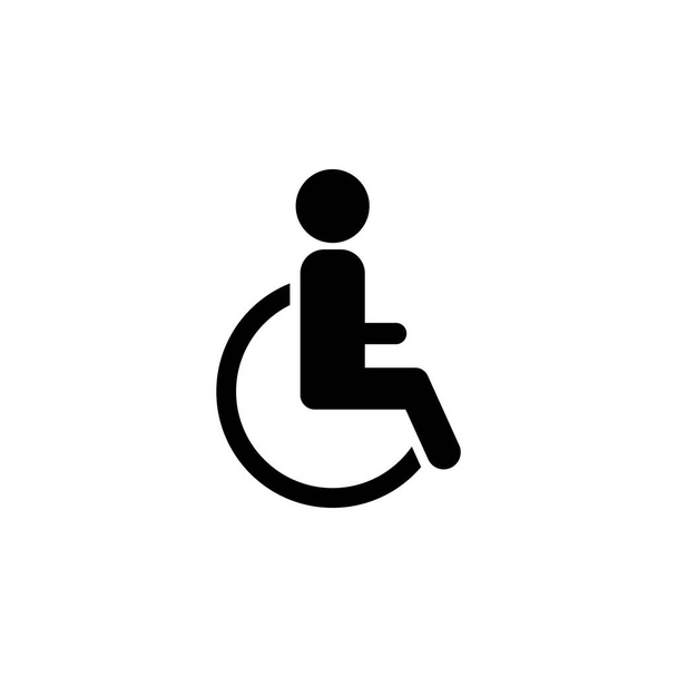 icono de discapacidad. diseño de signos. plantilla de diseño icono de silla de ruedas. Estilo de moda, vector eps 10. Icono pictograma silla de ruedas deficiente física. Ideal para catálogos, material informativo e institucional
 - Vector, imagen