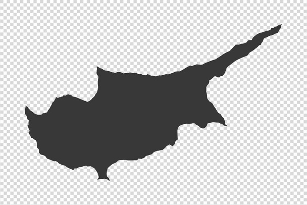 Ciprus térkép szürke tónusú png vagy átlátszó háttér, illusztráció, texturált, szimbólumok Ciprus, vektor illusztráció - Vektor, kép