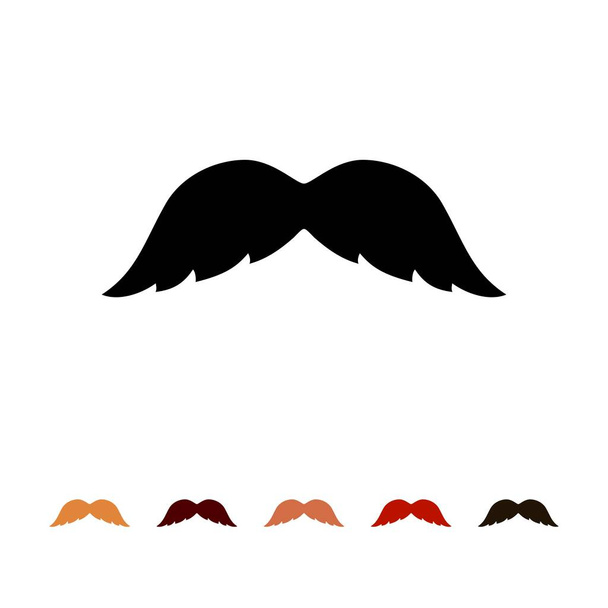 Sílhueta de ícone de bigodes isolada em fundo branco. Mens cores diferentes bigode cabelo. Ilustração vetorial
 - Vetor, Imagem