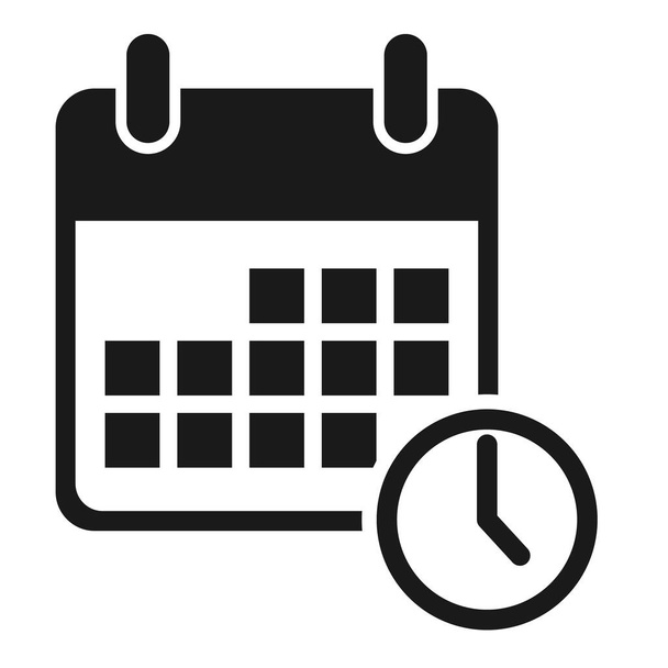 Calendar icon, date event symbol isolated on white background. Vector web button . - Vector, Image