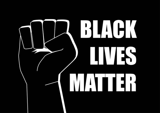 Ilustración de puños con vidas negras importan Hashtag en redes sociales
 - Vector, imagen