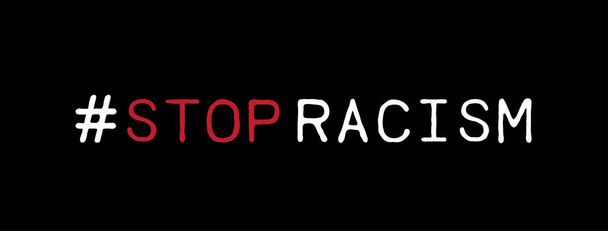 #Žádný rasismus hashtag na černém pozadí - Vektor, obrázek