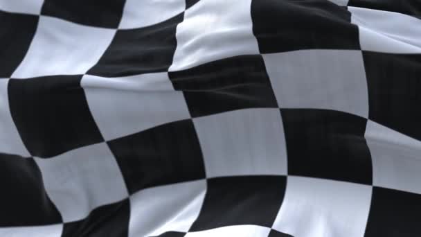 4k Ellenőrizze Zászló hullámos selyem szövet lebegő Racing zászlók, hullámzó ruha háttér. - Felvétel, videó