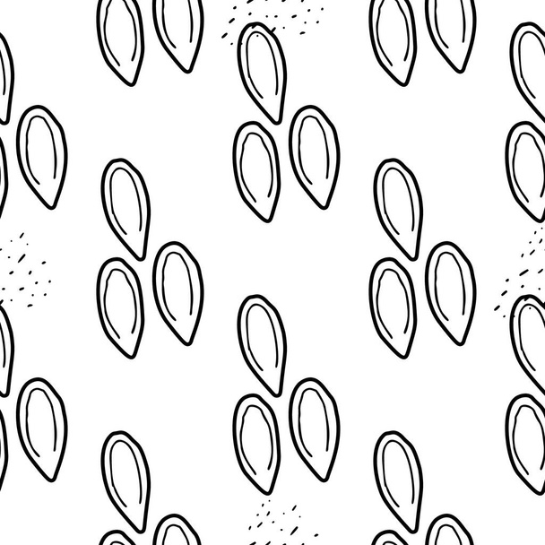 Muster Mandle. Nahtlose Samen & Nüsse - Vektor, Bild