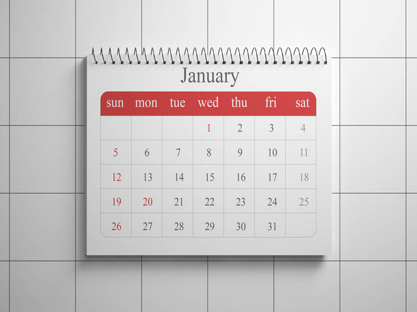 2020 Calendar Horizontal Composition With Copy Space 3rd Render - Photo, Image