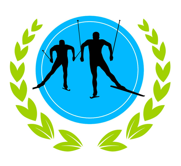 cross country skiing graphic in vector quality - Vector, Image