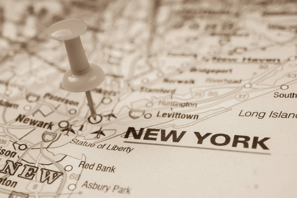 New York auf der Karte - Foto, Bild