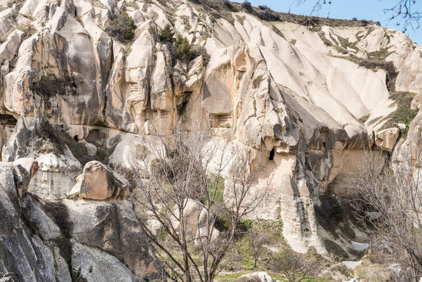 Special geological formation in the the Goreme Open-Air Museum, a member of UNESCO World Heritage List since 1984, in Goreme, Cappadocia,Turkey. - Photo, Image