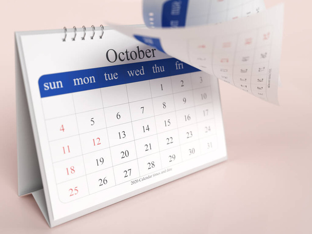 2020 Calendar Horizontal Composition With Copy Space 3rd Render - Photo, Image