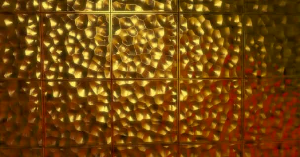 Absztrakt arany 3D geometriai minta. Mozaik fém háttér esemény. 3D animációs hurok 4k - Felvétel, videó