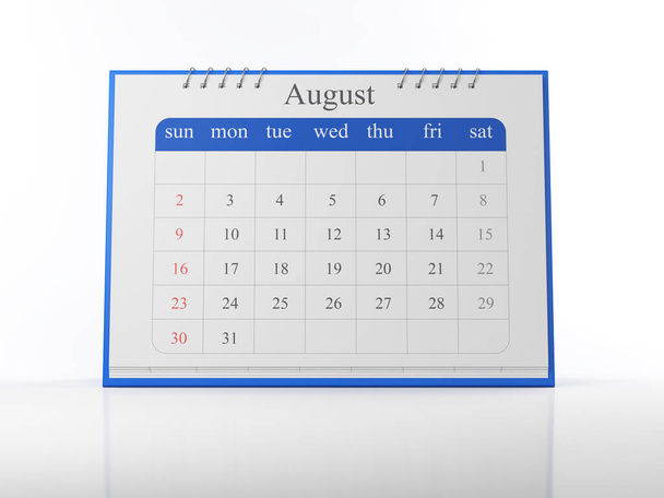 Kalender 2020 Horizontale samenstelling met kopieerruimte 3e Render - Foto, afbeelding