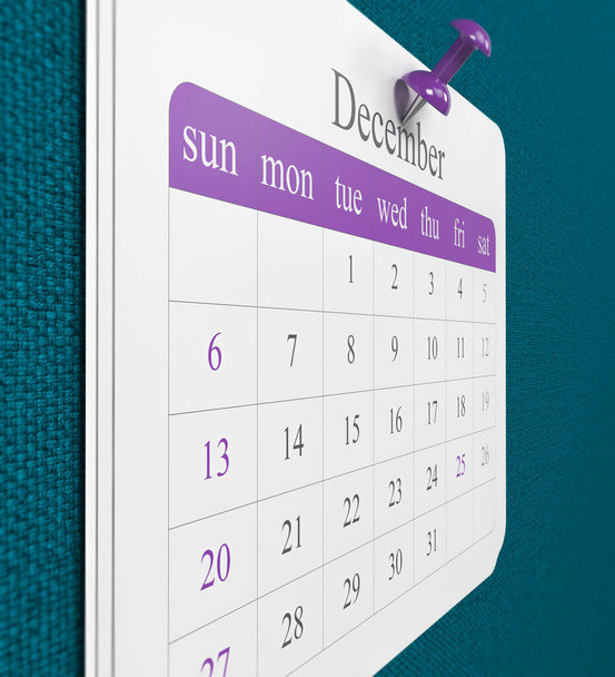 Horizontální kompozice kalendáře 2020 s kopírovacím prostorem 3. reprodukce - Fotografie, Obrázek