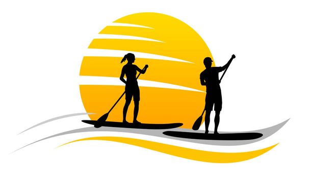 Stand up paddling graphic σε ποιότητα διανύσματος - Διάνυσμα, εικόνα