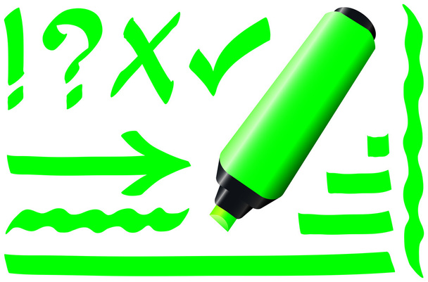 Marcador Fluorescente Verde
 - Vector, Imagen