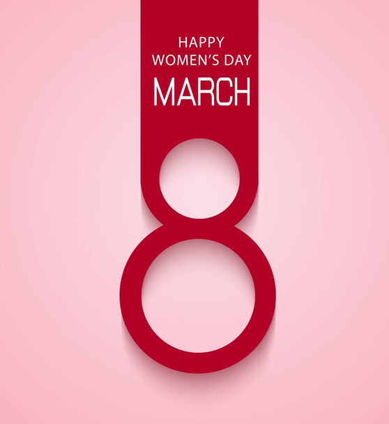 8 maart Wenskaart voor vrouwendag sjabloon - Vector, afbeelding