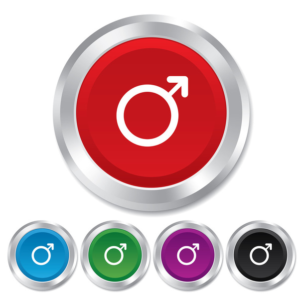 Male sign icon. Male sex button. - Vector, Imagen