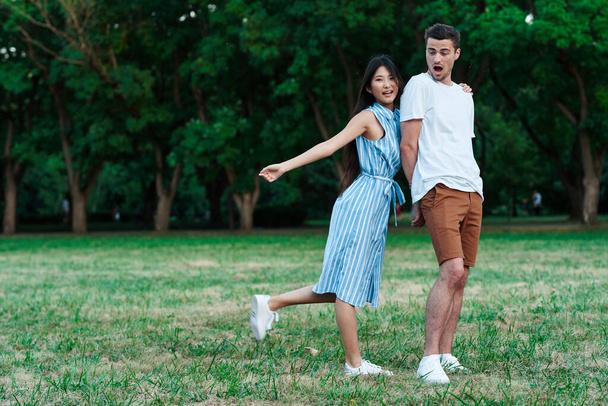 Young couple having fun in the park   - Photo, Image