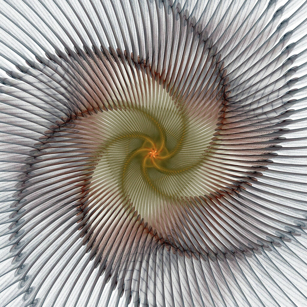 Helle bunte abstrakte Schnur gewebt Spirale auf weißem Hintergrund - Foto, Bild