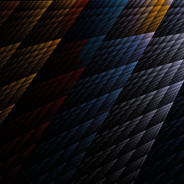 Diseño ondulado geométrico colorido intrincado sobre fondo negro
 - Foto, imagen