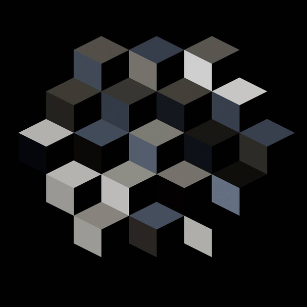 Нейтральні 3D кубики на чорному тлі
  - Фото, зображення