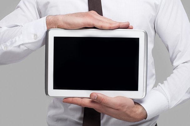Man holding a digital tablet - Photo, Image