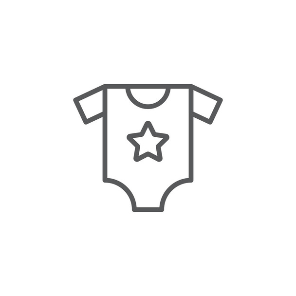 Baby romper vektor ikona symbol oblečení izolované na bílém pozadí - Vektor, obrázek