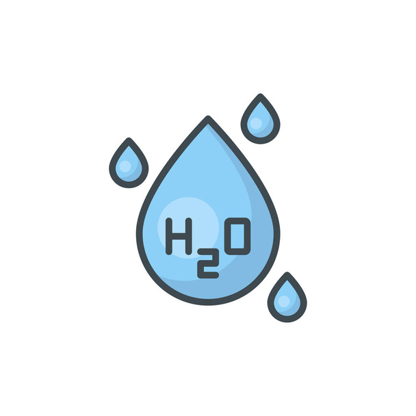Chemický vzorec H2O vektorový symbol ikony izolované na bílém pozadí - Vektor, obrázek