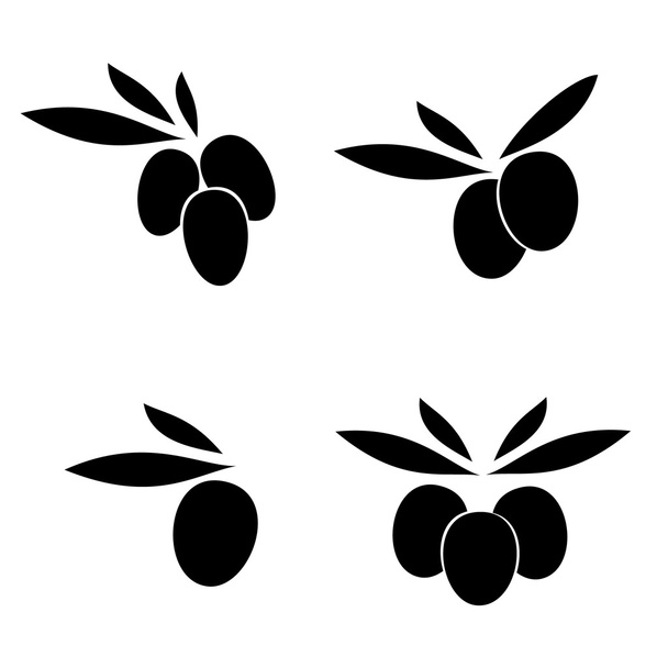 olive with leaves, vector label - Vector, Image