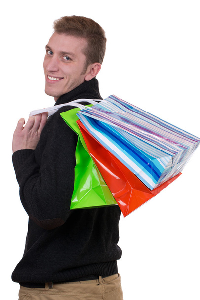 Young man with shopping bags - Foto, Imagem