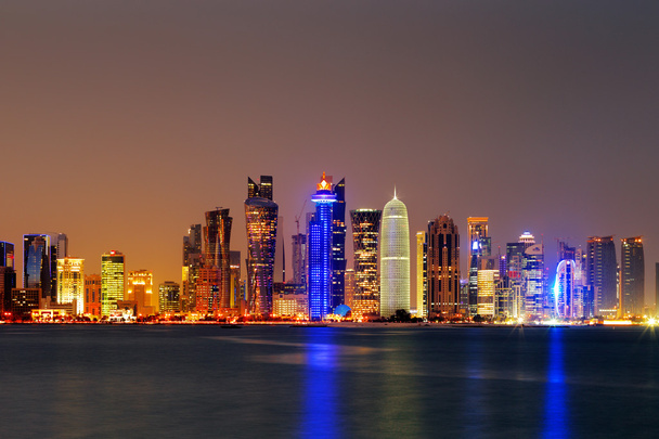 Dauhá, Katar za soumraku je krásné městské panorama - Fotografie, Obrázek