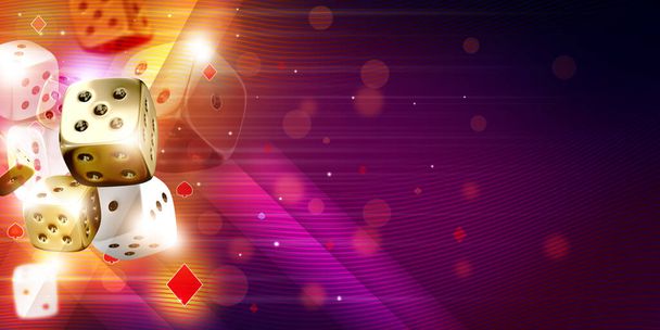 Casino thema achtergrond illustratie met gokken dobbelstenen concept voor sicbo of craps. 3D illustratie - Foto, afbeelding