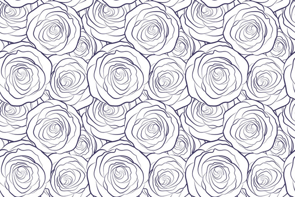 Nahtloses Muster stilisierter schwarzer Rosen. - Foto, Bild