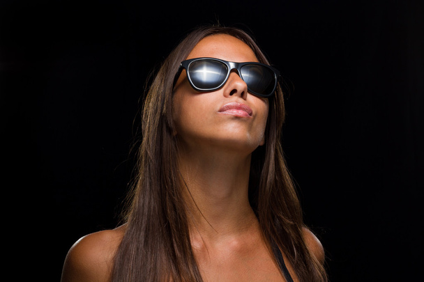 Beautiful young model with sunglasses - 写真・画像