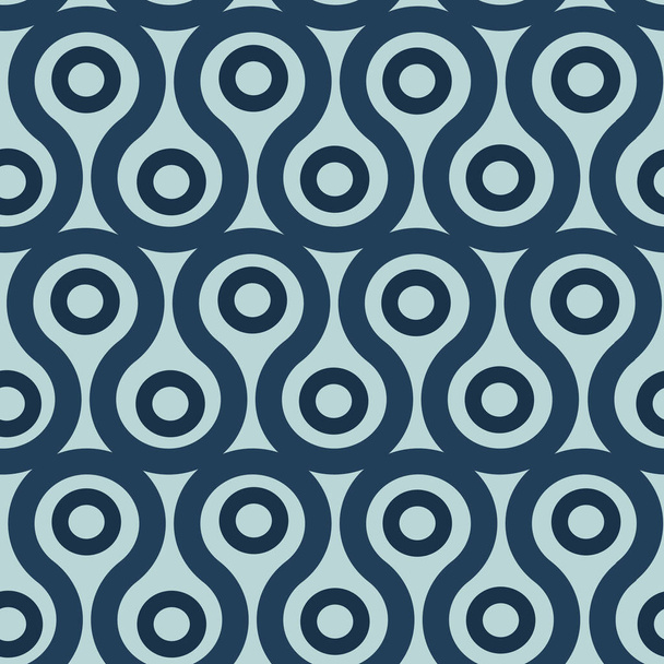 An abstract seamless repeating pattern of winding lines and circles on pale blue background - Vector, Image