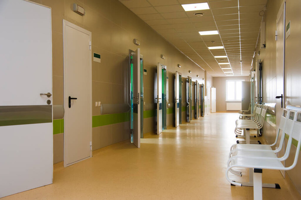 Deep hospital corridor, detail of a corridor in a hospital - Photo, Image