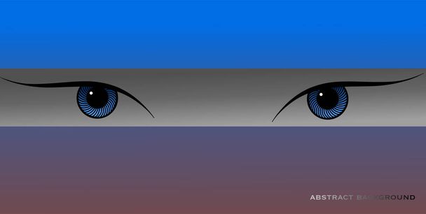 Abstract background with woman eyes, dark style - Vector, Image