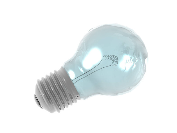 Лампочка со стеклянной лампочкой и металлическим основанием
 - Фото, изображение