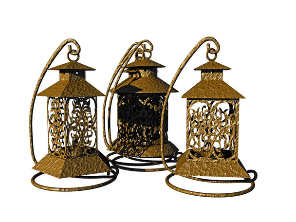metallic lantern with handle - Photo, image