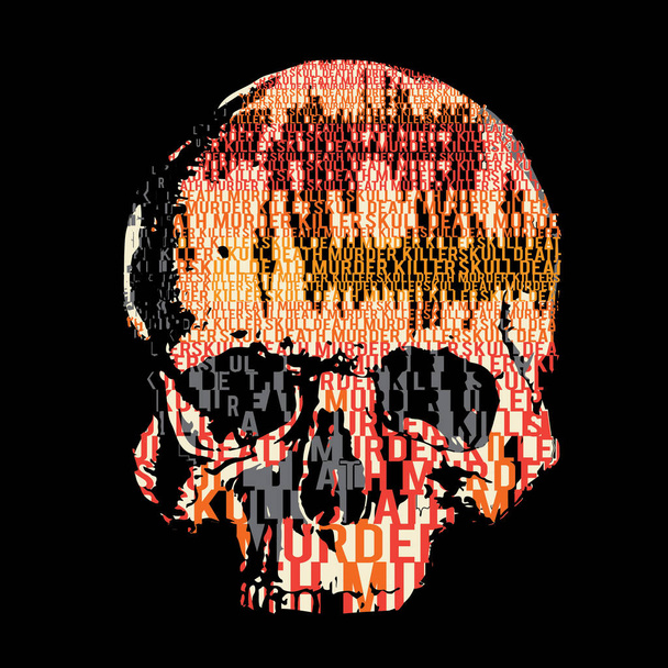 stijlvolle banner met schedel, vector illustratie - Vector, afbeelding