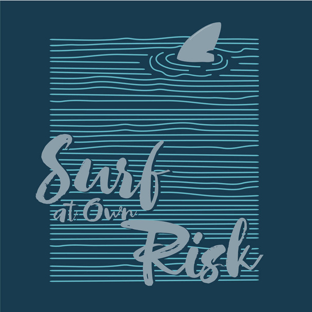 bannière élégante avec inscription surf à risque, illustration vectorielle - Vecteur, image