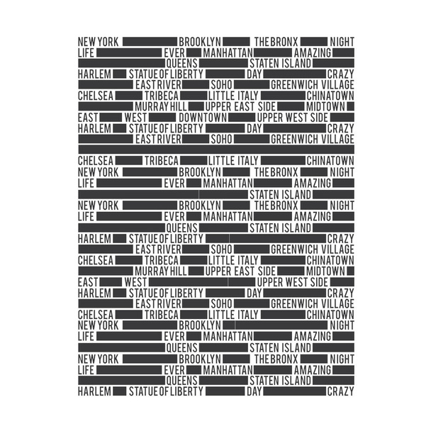 stylisches Banner mit New Yorker Bezirksbeschriftung, Vektorillustration - Vektor, Bild