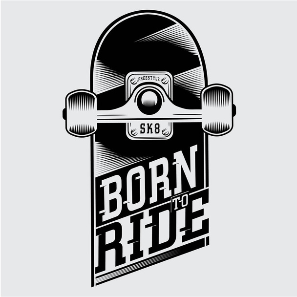 bannière élégante avec skateboard, illustration vectorielle - Vecteur, image