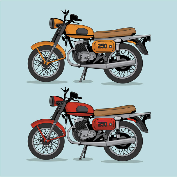 stylish banner with vintage motorcycles, vector illustration - Vector, Image