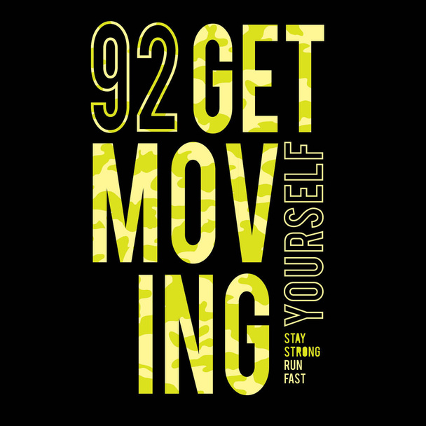 stylish banner with get moving yourself inscription, vector illustration - Vector, Image