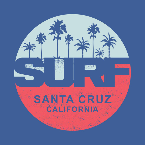 стильный калифорнийский баннер для серфинга, векторная иллюстрация
 - Вектор,изображение