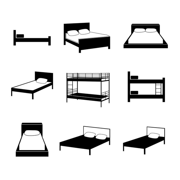 Iconos de cama
 - Vector, Imagen