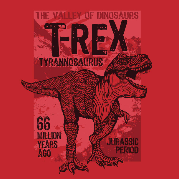 stylový nápis s t-rex, vektorová ilustrace - Vektor, obrázek